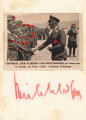 Wolfram Freiherr von Richthofen,  Generalfeldmarschall der Luftwaffe, Oberbefehlshaber der Luftflotten 2 und 4, Ritterkreuz mit Eichenlaub. Eigenhändige Unterschrift auf eingesandtem Kärtchen mit aufgeklebten Zeitungsausschnitt.
