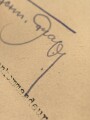 Hermann Graf,  Jagdflieger mit 212 Luftsiegen im Jagdgeschwader 52 und 50, Kommodore Jagdgeschwader 11, Ritterkreuz mit Eichenlaub, Schwertern und Brillanten. Eigenhändige Unterschrift auf DIN A4 Schreiben vom 30.1.1943