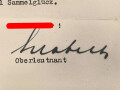 Carl Schumacher, Kommodore des Jagd Geschwader 1, Ritterkreuzträger. Eigenhändige Unterschrift auf " Adler" Postkarte, dazu bei Rücksendeschreiben mit gedruckter Unterschrift