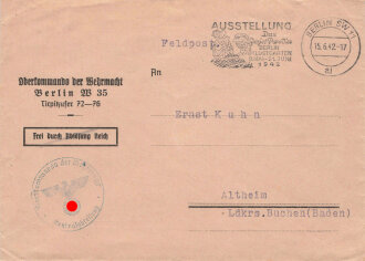 Generalfeldmarschall Keitel, eigenhändige Unterschrift auf Ansichtskarte, diese fleckig von der gummierung des Versandumschlages, dieser anbei