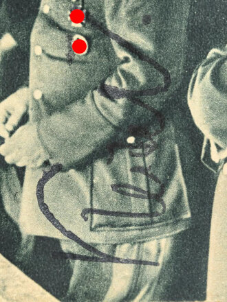 Generalfeldmarschall Keitel, eigenhändige Unterschrift auf Ansichtskarte, diese fleckig von der gummierung des Versandumschlages, dieser anbei