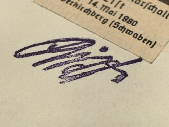 Generalfeldmarschall List,  gedruckte Unterschrift auf eingesandter Karte, dabei ein Begleitschreiben sowie der Briefumschlag.