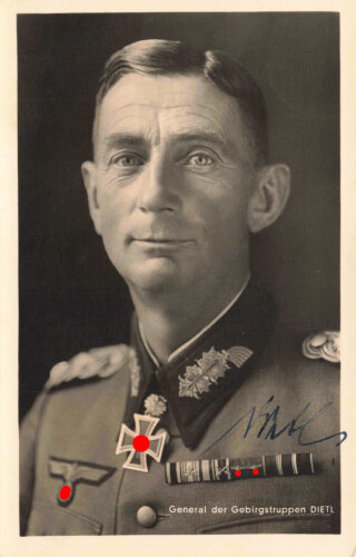 General der Gebirgstruppen Dietl, eigenhändige...
