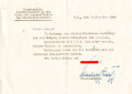 General der Gebirgstruppen Dietl, eigenhändige Unterschrift  auf Hoffmann Postkarte, dazu das Begleitschreiben seines persönlichen Ordonanzoffizier