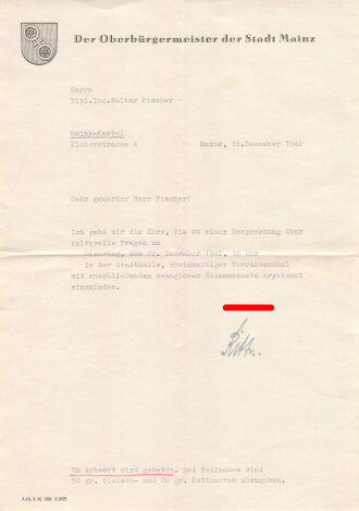 Heinrich Ritter, Oberbürgermeister der Stadt Mainz,...