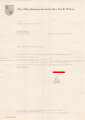 Heinrich Ritter, Oberbürgermeister der Stadt Mainz, eigenhändige Unterschrift auf Einladung , datiert 16.12.1942