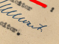 NSDAP Gau Ostpreußen, eigenhändige Unterschrift des Kreisamtsleiter der Kreisleitung Ortelsburg auf einer Einladung zur Weihnachtsfeier 1943.