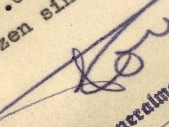 Erwin Rommel, Generalmajor und Kommandant des Führer Hauptquartiers, eigenhändige Unterschrift auf Schriftverkehr bezüglich "Auffüllung der Wachkompanie des Führerbegleitbataillions " datiert 31.1.40