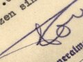 Erwin Rommel, Generalmajor und Kommandant des Führer Hauptquartiers, eigenhändige Unterschrift auf Schriftverkehr bezüglich "Auffüllung der Wachkompanie des Führerbegleitbataillions " datiert 31.1.40