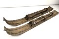 Gebirgstruppe Wehrmacht, Paar Kufen für Geschütz. Originallack , Gesamtlänge 120cm, ungereinigtes Paar