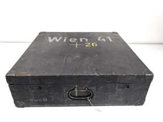 Transportkasten für ein Minensuchgerät Wien 41 der Wehrmacht, Originallack, ungereinigtes Stück