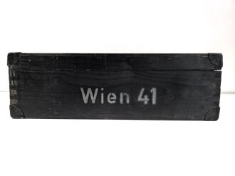 Transportkasten für ein Minensuchgerät Wien 41 der Wehrmacht, Originallack, ungereinigtes Stück