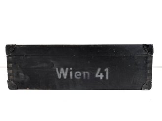 Transportkasten für ein Minensuchgerät Wien 41 der Wehrmacht, Originallack, ungereinigtes Stück