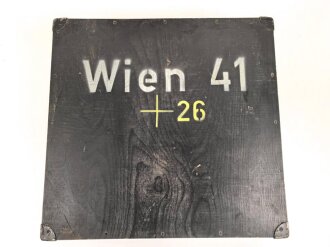 Transportkasten für ein Minensuchgerät Wien 41 der Wehrmacht, Originallack, ungereinigtes Stück