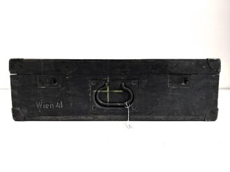 Transportkasten für ein Minensuchgerät Wien 41 der Wehrmacht, Originallack, ungereinigtes Stück