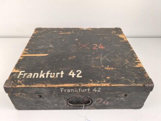 Transportkasten für ein Minensuchgerät " Frankfurt 42"  der Wehrmacht, Originallack, ungereinigtes Stück