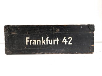 Transportkasten für ein Minensuchgerät " Frankfurt 42"  der Wehrmacht, Originallack, ungereinigtes Stück