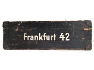 Transportkasten für ein Minensuchgerät " Frankfurt 42"  der Wehrmacht, Originallack, ungereinigtes Stück