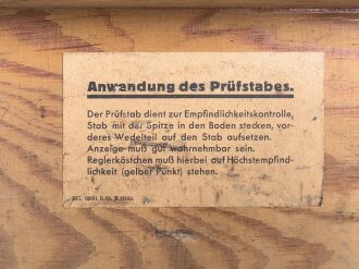 Transportkasten für ein Minensuchgerät " Frankfurt 42"  der Wehrmacht, Originallack, ungereinigtes Stück