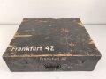 Transportkasten für ein Minensuchgerät " Frankfurt 42"  der Wehrmacht, Originallack, ungereinigtes Stück