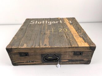 Transportkasten für ein Minensuchgerät " Stuttgart 43"  der Wehrmacht, Originallack, ungereinigtes Stück