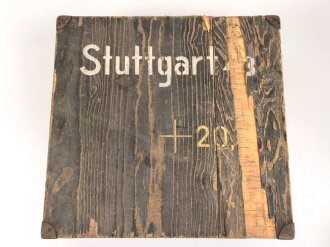Transportkasten für ein Minensuchgerät " Stuttgart 43"  der Wehrmacht, Originallack, ungereinigtes Stück
