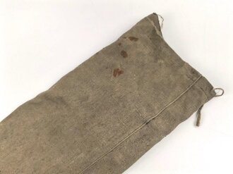 Leinentasche für Suchstiel dreiteilig für ein Minensuchgerät " Wien 41  und Frankfurt 42 "  der Wehrmacht, gehört vorne quer in den Transportkasten