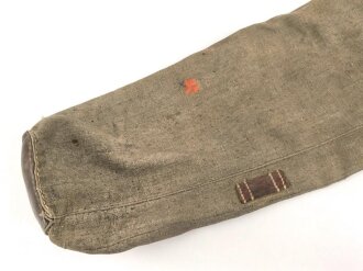Leinentasche für Suchstiel dreiteilig für ein Minensuchgerät " Wien 41  und Frankfurt 42 "  der Wehrmacht, gehört vorne quer in den Transportkasten