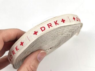 Deutsches Rotes Kreuz III.Reich, " DRK " Borde für die Schwesternhaube, sie erhalten 100cm von der Rolle abgeschnitten