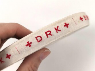 Deutsches Rotes Kreuz III.Reich, " DRK " Borde für die Schwesternhaube, komplette Rolle mit 50 Metern, Hersteller BEVO Wuppertal