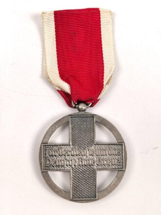 Deutsches Rotes Kreuz,  Medaille zum Ehrenzeichen  (1937-1939) am Band. Entnazifiziert, Emailleschaden