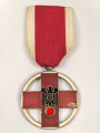 Deutsches Rotes Kreuz,  Medaille zum Ehrenzeichen  (1937-1939) am Band. Entnazifiziert, Emailleschaden