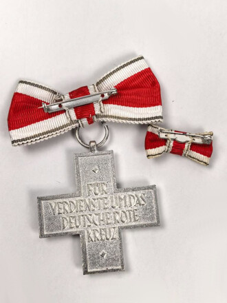 Bundesrepublik Deutschland, Ehrenzeichen des Deutschen Roten Kreuzes in Silber, mit Miniatur, im Etui. Damenausführung seit 1953
