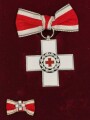 Bundesrepublik Deutschland, Ehrenzeichen des Deutschen Roten Kreuzes in Silber, mit Miniatur, im Etui. Damenausführung seit 1953
