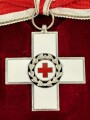 Bundesrepublik Deutschland, Ehrenzeichen des Deutschen Roten Kreuzes in Silber, mit Miniatur, im Etui. Damenausführung seit 1953