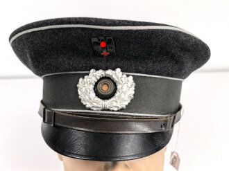Deutsches Rotes Kreuz, Schirmmütze für Führer, Frühes Stück mit Lederschirm " Deutsche Wertarbeit" Sehr guter Zustand, Kopfgrösse 56