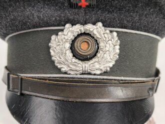 Deutsches Rotes Kreuz, Schirmmütze für Führer, Frühes Stück mit Lederschirm " Deutsche Wertarbeit" Sehr guter Zustand, Kopfgrösse 56