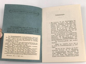 Freiwillige Krankenpflege, Ausweiskarte und Verwendungsbuch datiert 1914 / 1915. Sehr guter Zustand