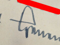 Adolf Galland, Kommodore Jagdgeschwader 26, eigenhändige Unterschrift auf Schriftverkehr , datiert 1941