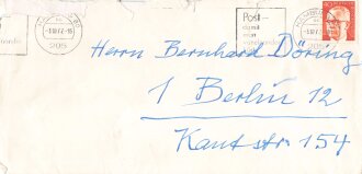 Karl Dönitz,  Großadmiral der Kriegsmarine und Befehlshaber der U-Boote. Eigenhändige Unterschrift auf Dankeskarte von 1972, samt zugehörigem Umschlag