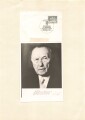 Konrad Adenauer, Deutscher Bundeskanzler von 1951-1955, Autogrammkarte mit mitgedruckter Unterschrift von 1963