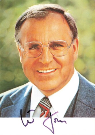 Helmut Kohl, Bundeskanzler. Gedruckte Unterschrift auf...