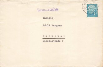 Konrad Adenauer, Deutscher Bundeskanzler von 1951-1955, gedruckte Unterschrift auf Dankeskarte anlässlich seines 80. Geburtstages.. Samt zugehörigem Umschlag