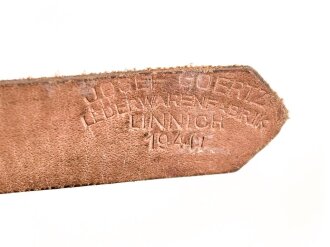 Tornisterriemen Wehrmacht datiert 1940, wohl ungebraucht