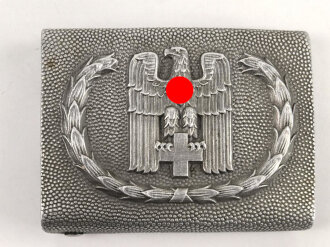 Deutsches Rotes Kreuz, Koppelschloss für Mannschaften in gutem Zustand. Aluminium, " GES.GESCH.1"