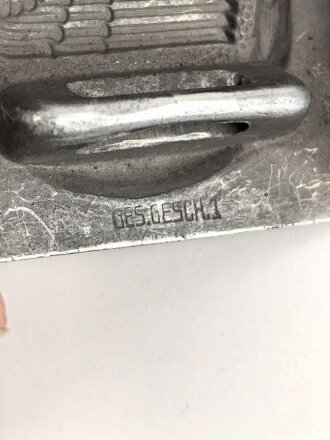 Deutsches Rotes Kreuz, Koppelschloss für Mannschaften in gutem Zustand. Aluminium, " GES.GESCH.1"