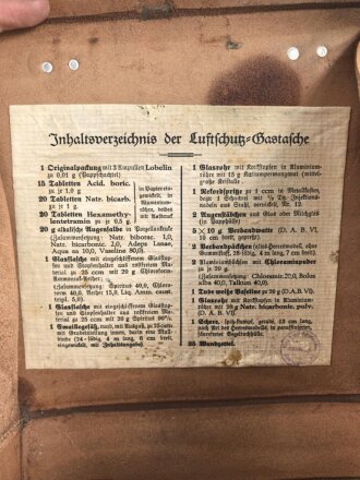 Luftschutz Gastasche datiert 1938, Gebraucht