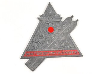 NSKK, nicht tragbare Siegerplakette " NSKK Motorgruppe Alpenland - Wintersportkämpfe 1939 1. Sieger Mannschaftslauf B "