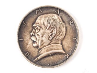 Silberne Medaille " 60 Jahre Deutsches Reich 1871-1931" Randprägung " Sächs. Münze 835" Durchmesser 36mm, in zugehöriger ? Schachtel.