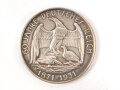 Silberne Medaille " 60 Jahre Deutsches Reich 1871-1931" Randprägung " Sächs. Münze 835" Durchmesser 36mm, in zugehöriger ? Schachtel.